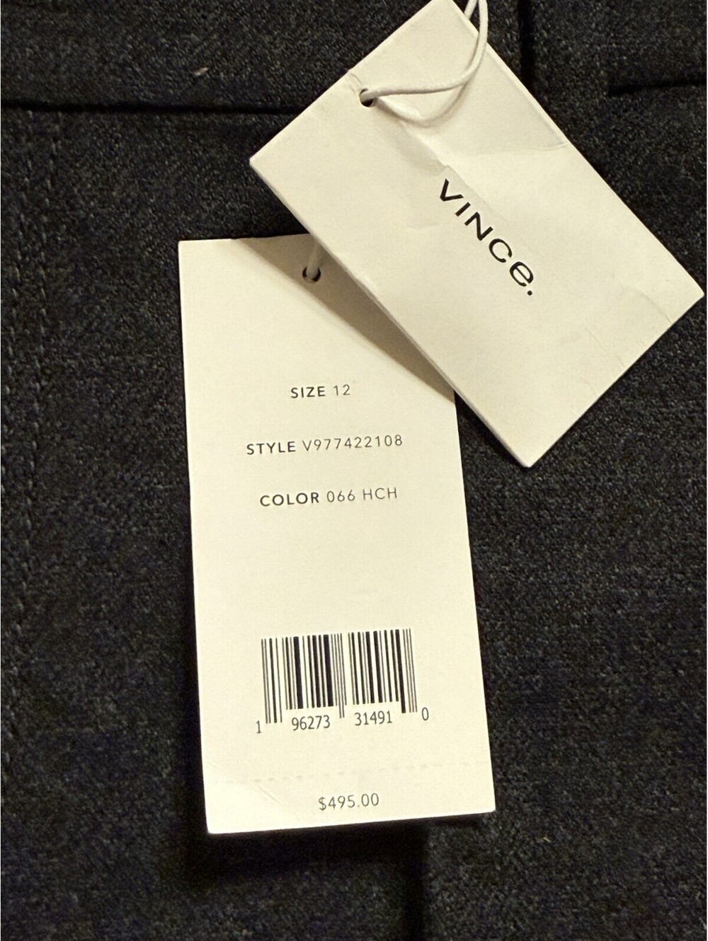 VINCE Raver Italian Flannel Wide Leg Baggy Cargo Pant Size 12 Charcoal $495 NWT - Picture 9 of 12